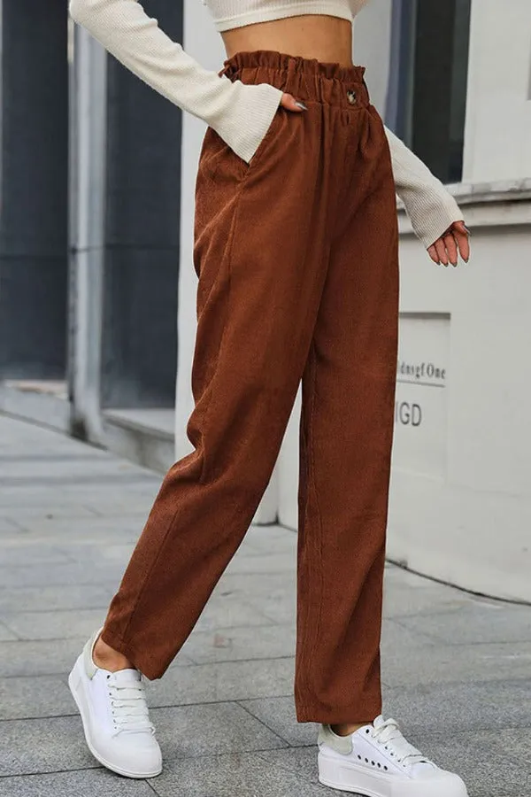 Paperbag Straight Pants