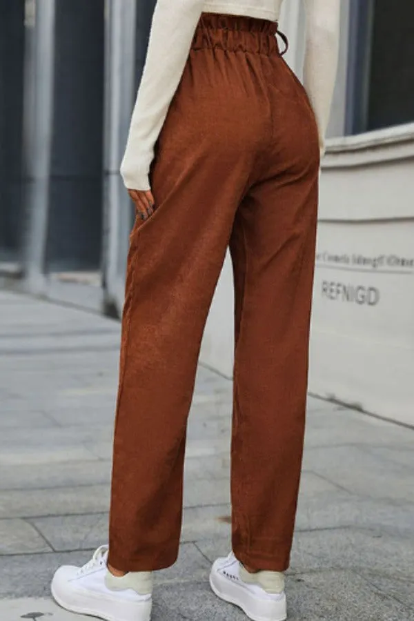 Paperbag Straight Pants