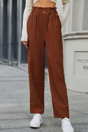 Paperbag Straight Pants