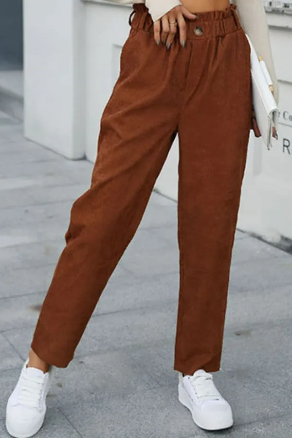 Paperbag Straight Pants