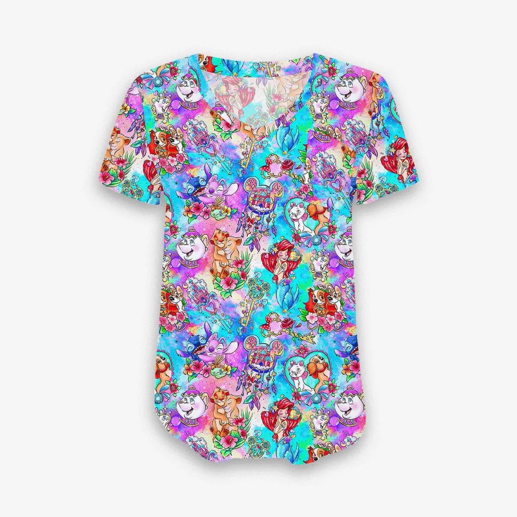 [Pre Sale] Lazy Days Best Friends - Women's Printed Bamboo Short Sleeve Top (EST SHIP EARLY JAN)