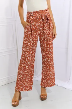 Right Angle Geometric Printed Pants in Red Orange