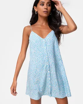 Sanna Slip Dress in Ditsy Rose Blue