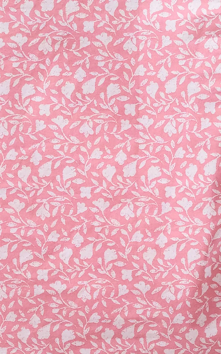 Schrank 100% Cotton Nightgown Sleeveless in Coral Leaf Print SK807L