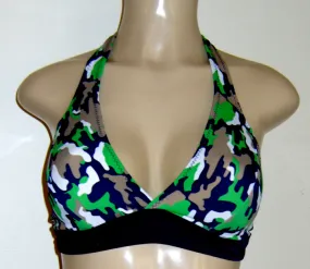 Seamed halter bikini tops. Women's seam halter swimwear tops.