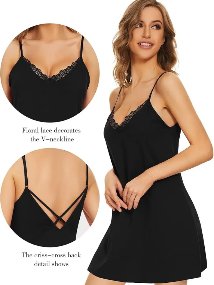 SGW Black Single V-Neck Cami - Ultrasoft Stretch