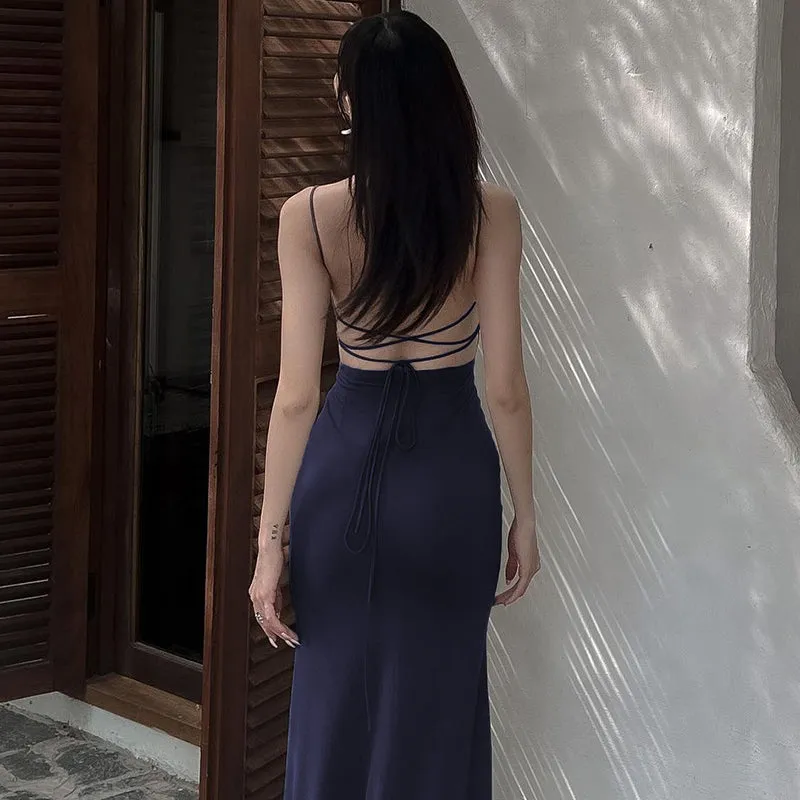 Shams Backless Slim Maxi Dress