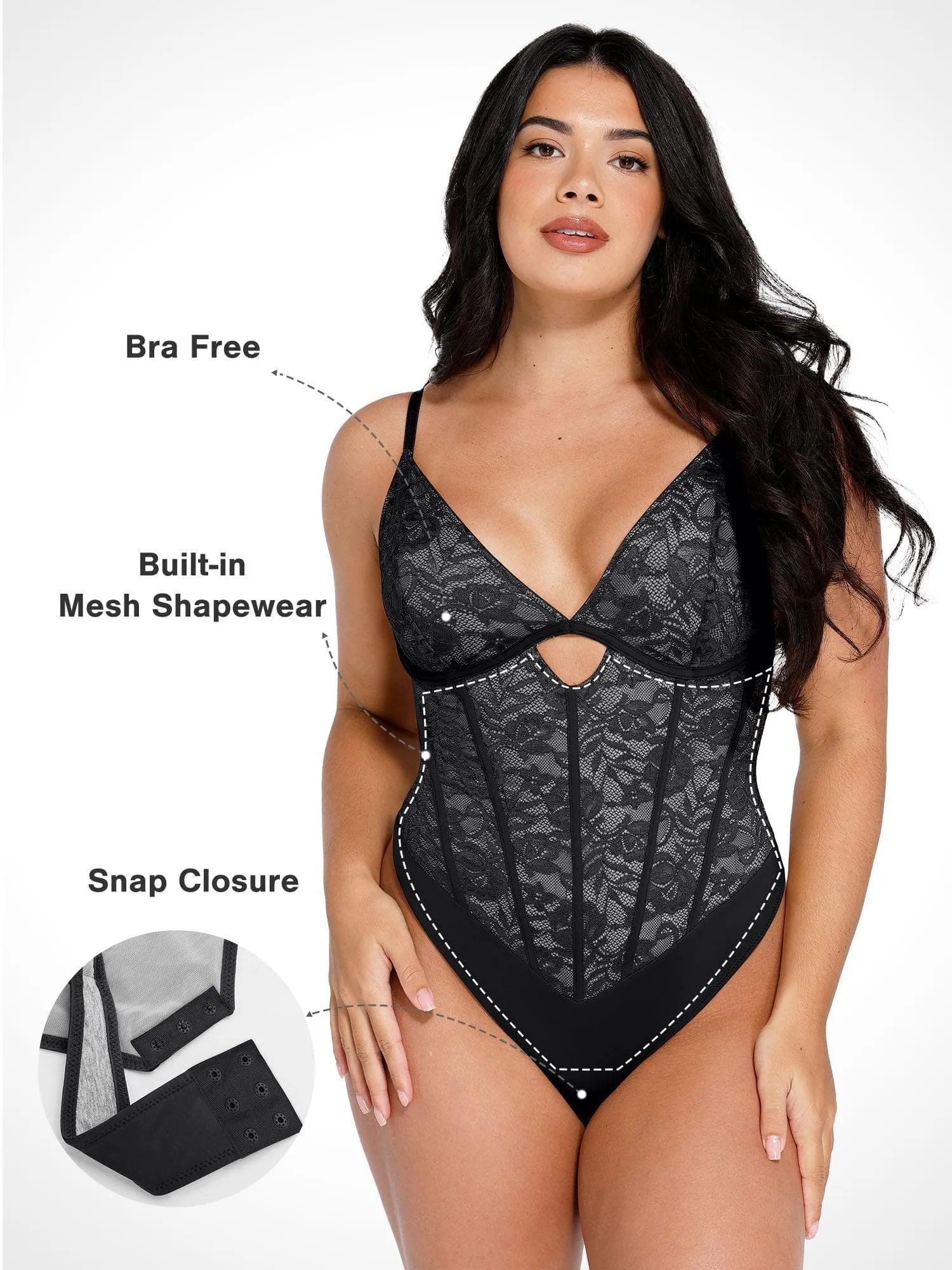 Shapewear Cutout Corset Hourglass Sculpting Lace Bodysuit For Insiders