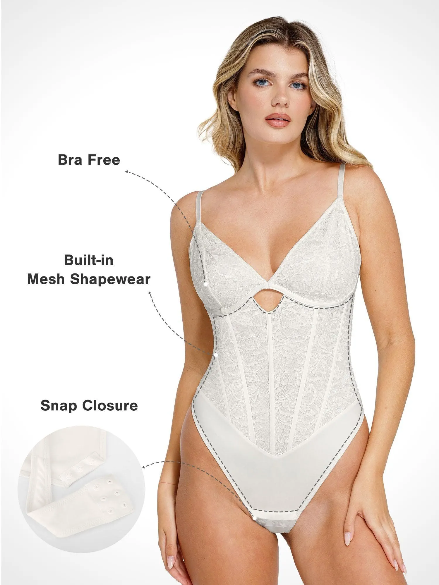 Shapewear Cutout Corset Hourglass Sculpting Lace Bodysuit For Insiders