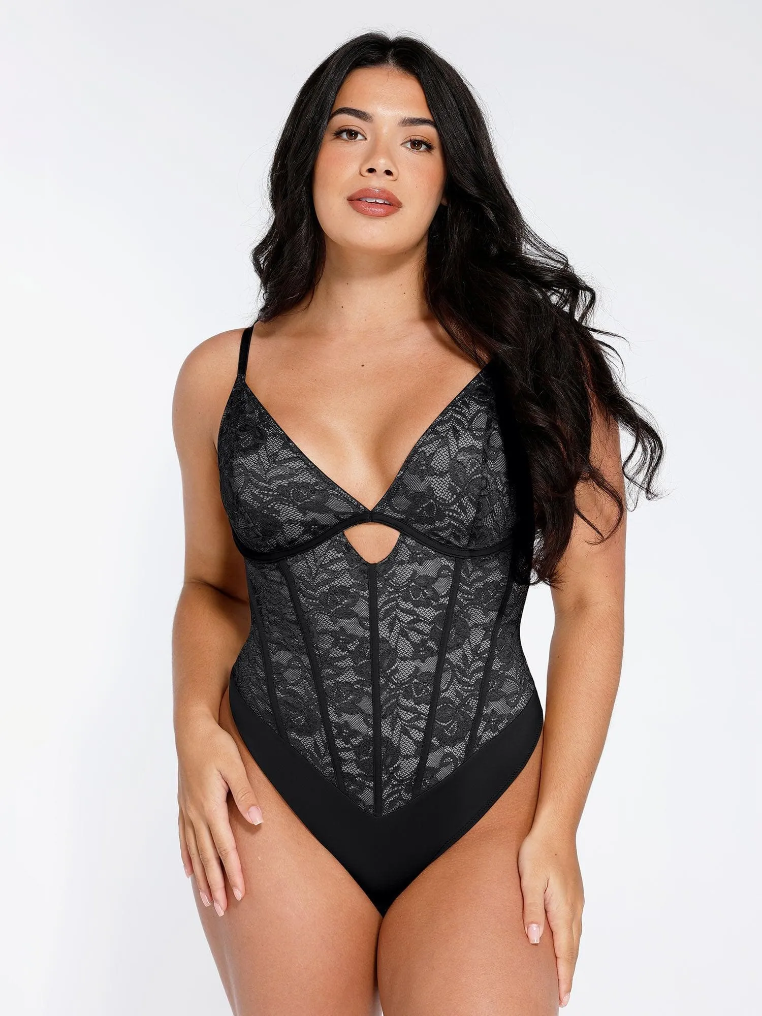 Shapewear Cutout Corset Hourglass Sculpting Lace Bodysuit For Insiders