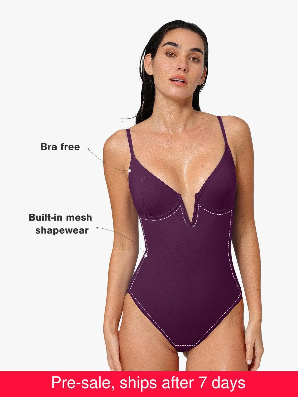 Shapewear Plunging V Slimming One-Piece Swimsuit