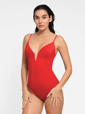 Shapewear Plunging V Slimming One-Piece Swimsuit