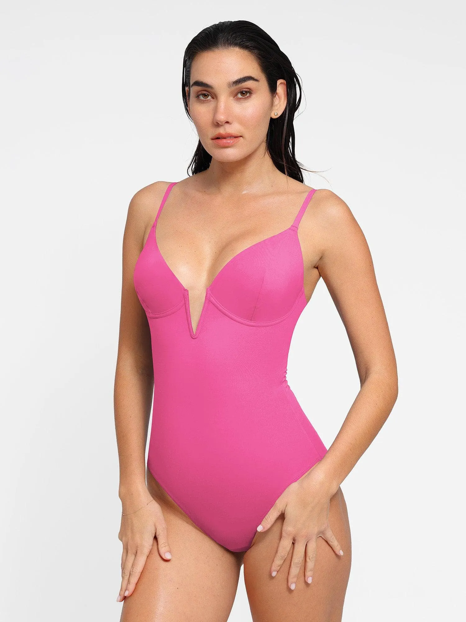 Shapewear Plunging V Slimming One-Piece Swimsuit