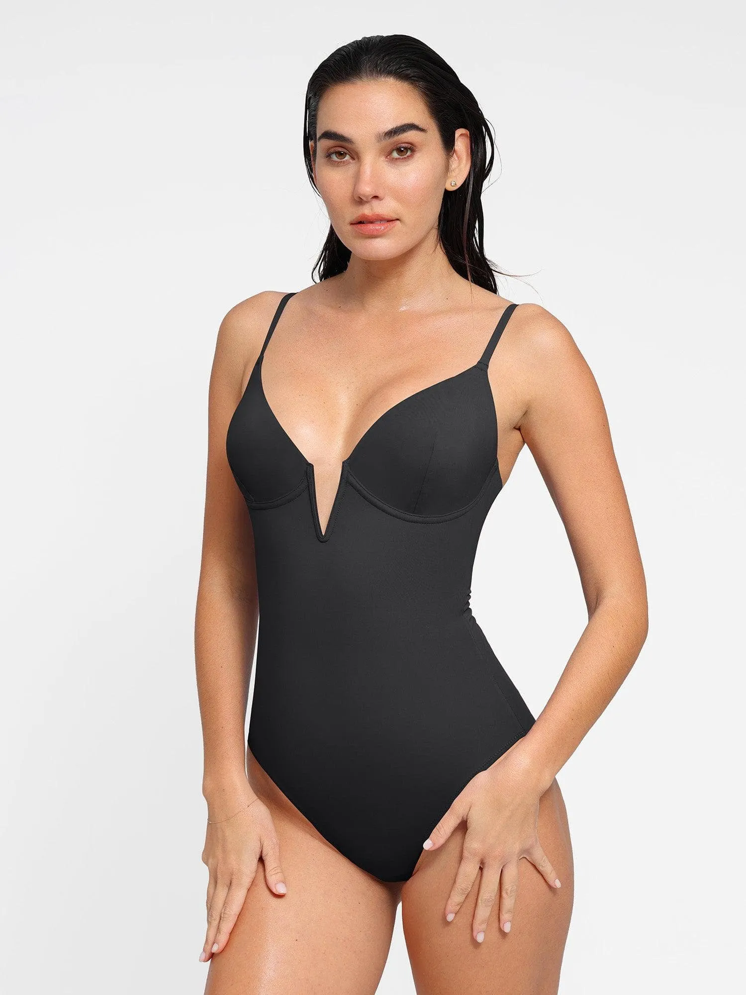 Shapewear Plunging V Slimming One-Piece Swimsuit