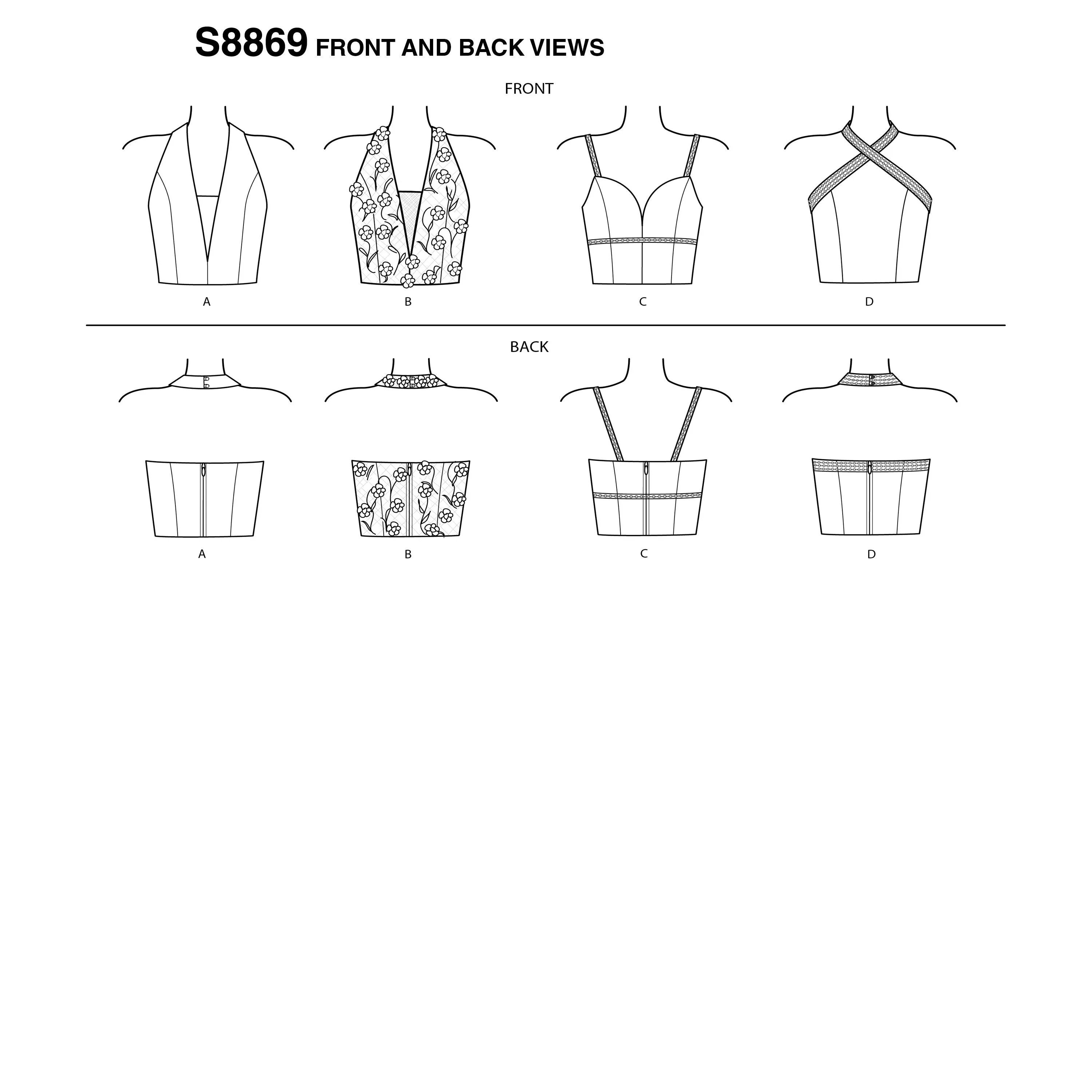 Simplicity Pattern 8869 Misses' Lined Tops