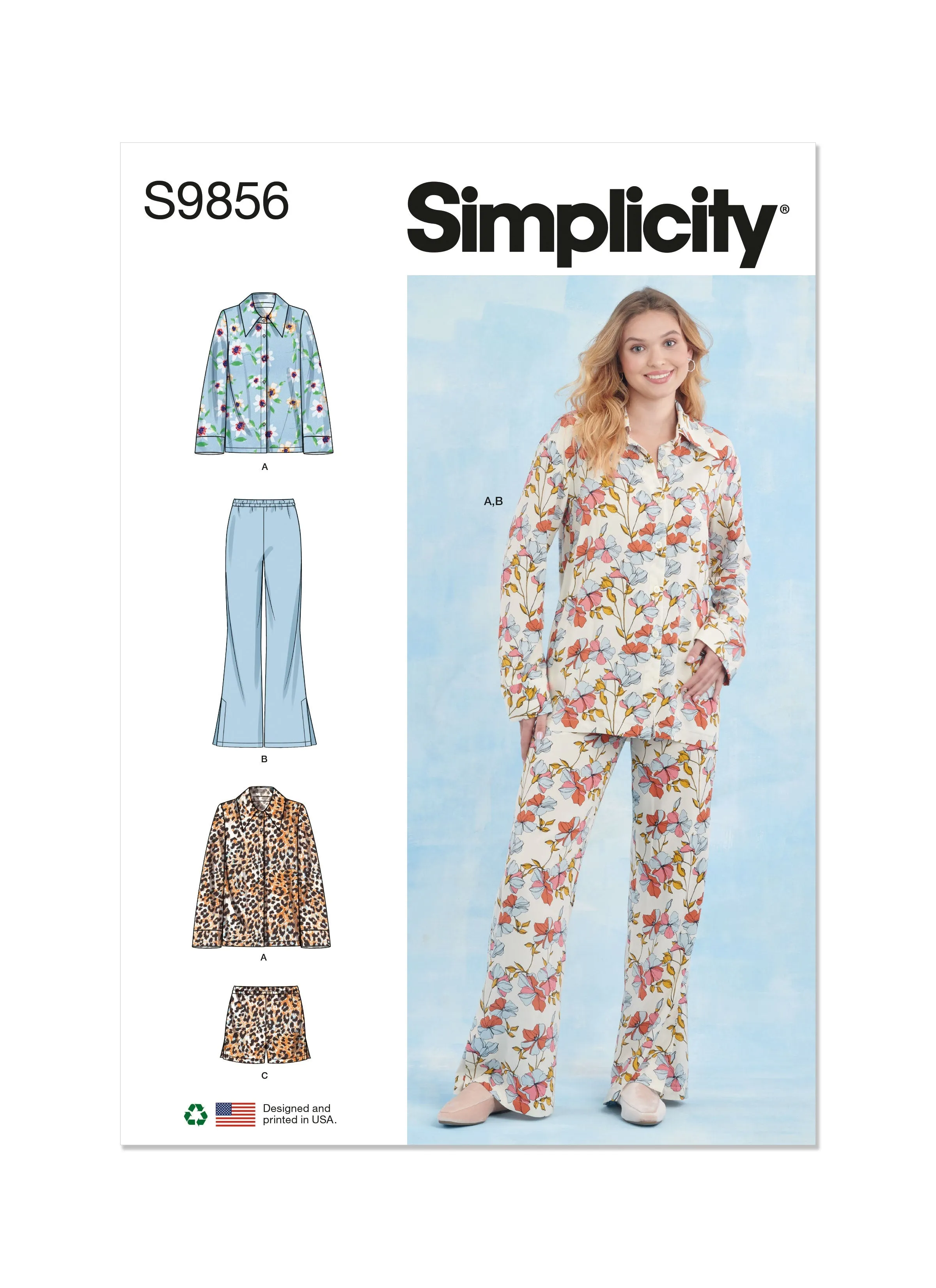 Simplicity Sewing Pattern 9856 Women's Pyjamas