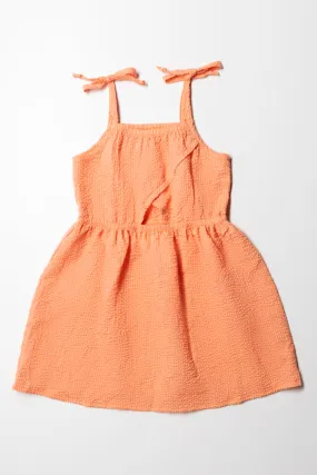 Strappy Dress With Cutout Orange