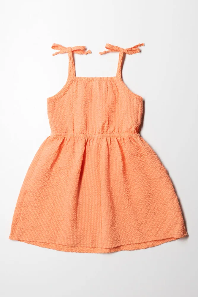 Strappy Dress With Cutout Orange