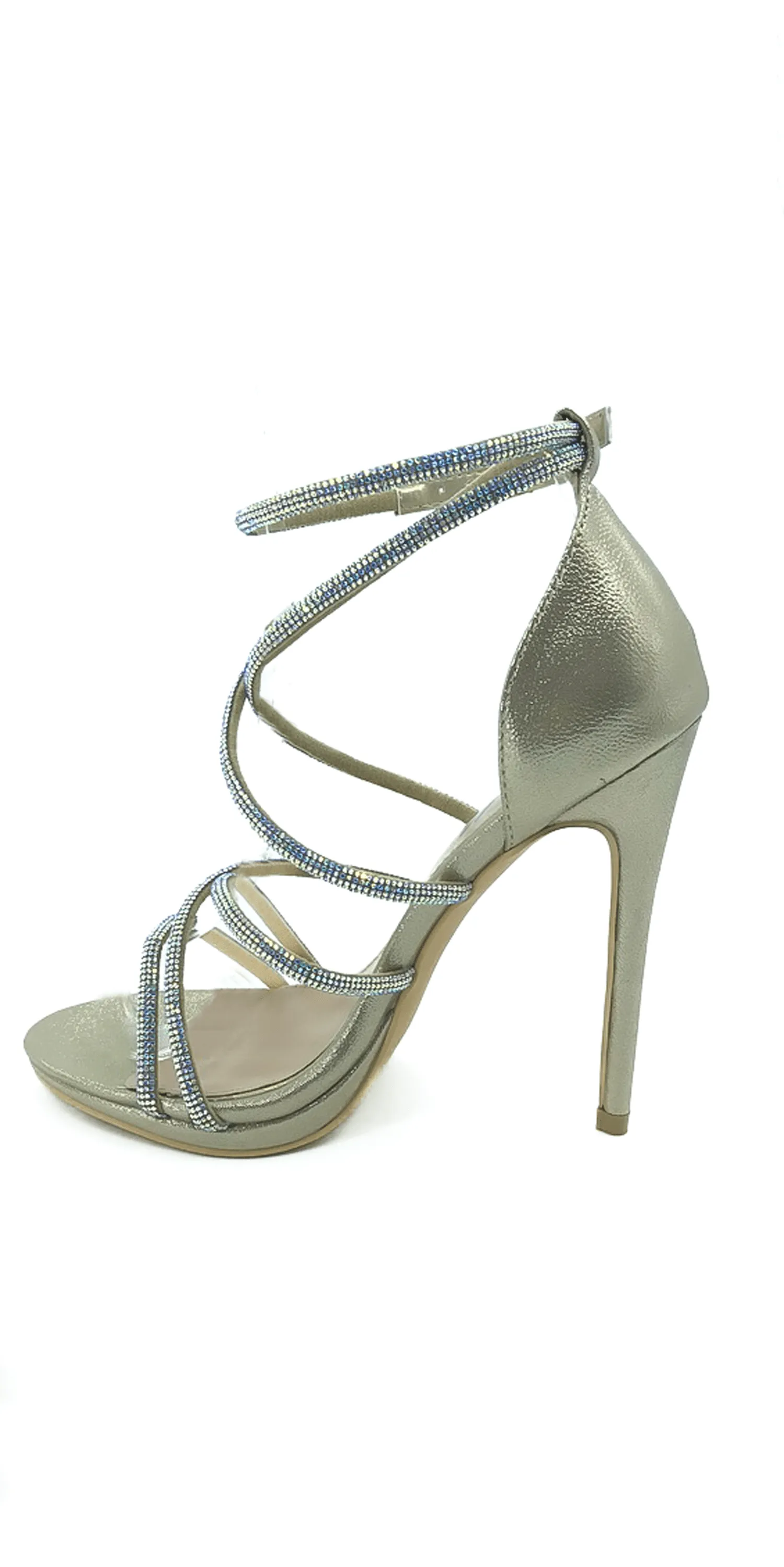 Strappy Rhinestone High Heel Sandal