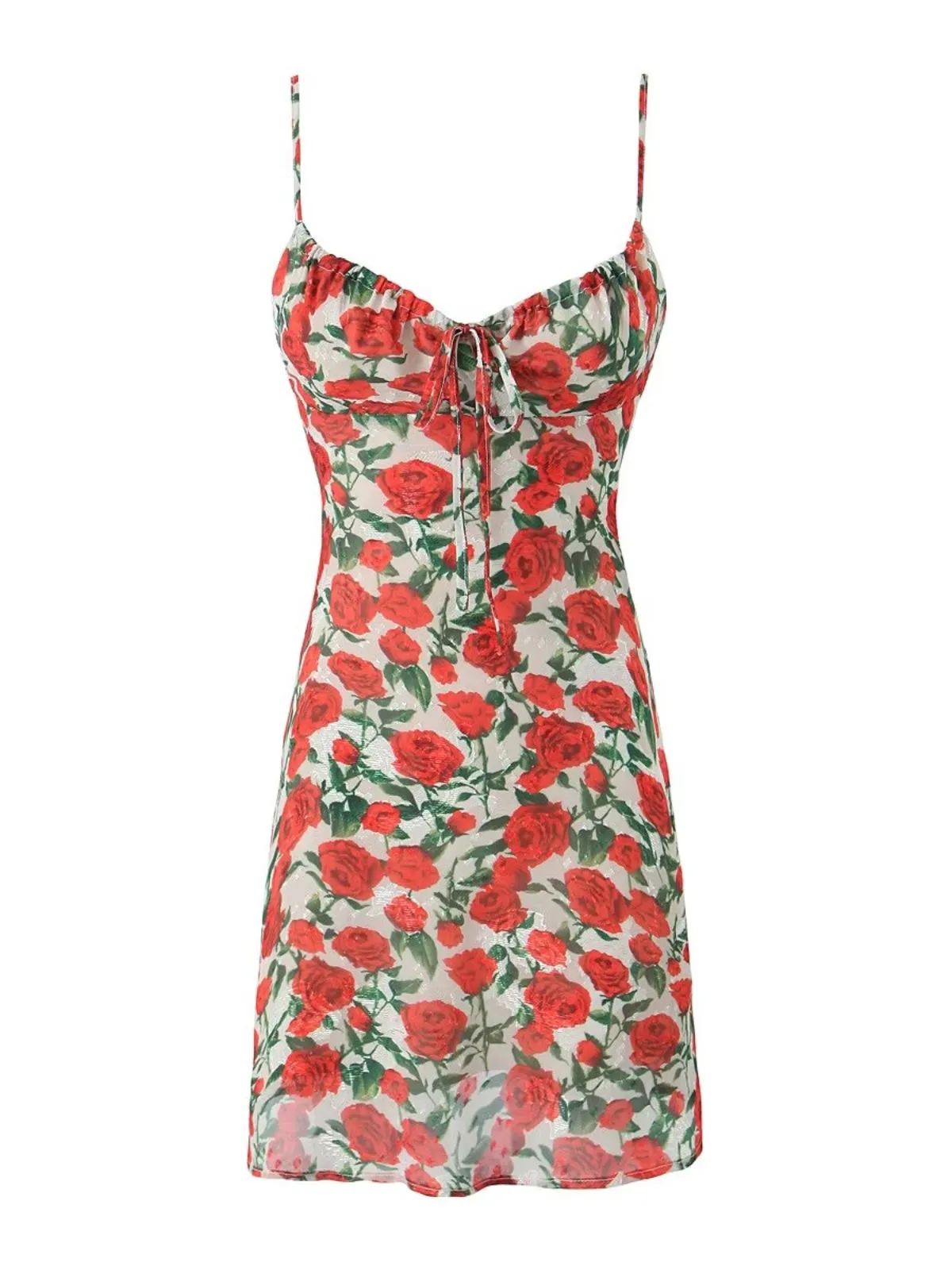 Suna Floral Print Mesh Mini Dress