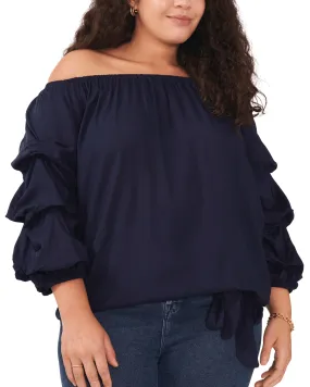 Taytum Off The Shoulder Blouse | CLASSIC NAVY