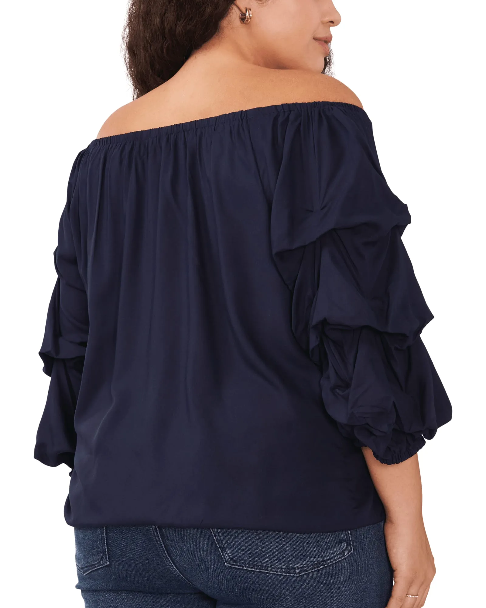 Taytum Off The Shoulder Blouse | CLASSIC NAVY