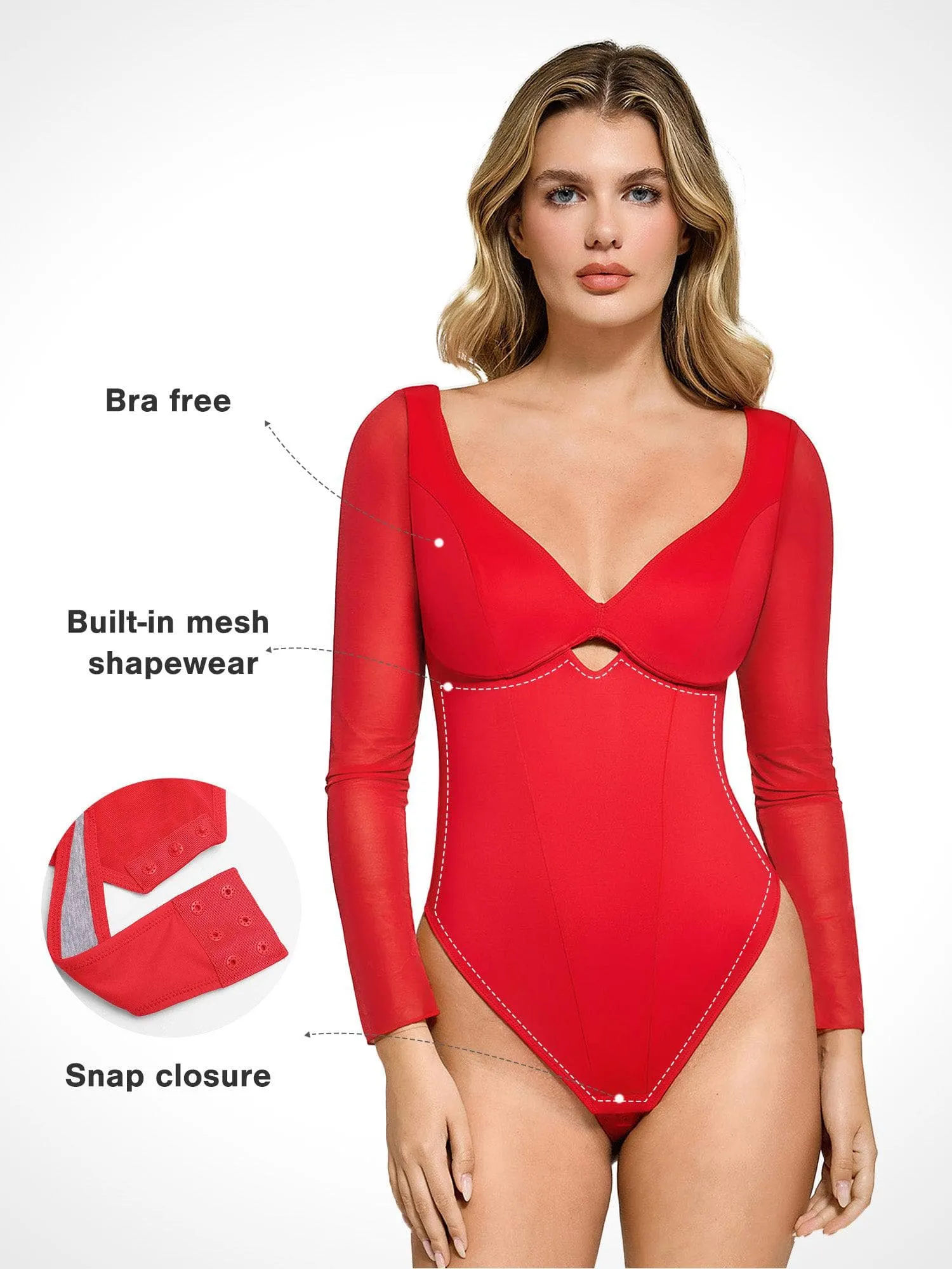 The Shapewear Bodysuit with Mesh Sleeves