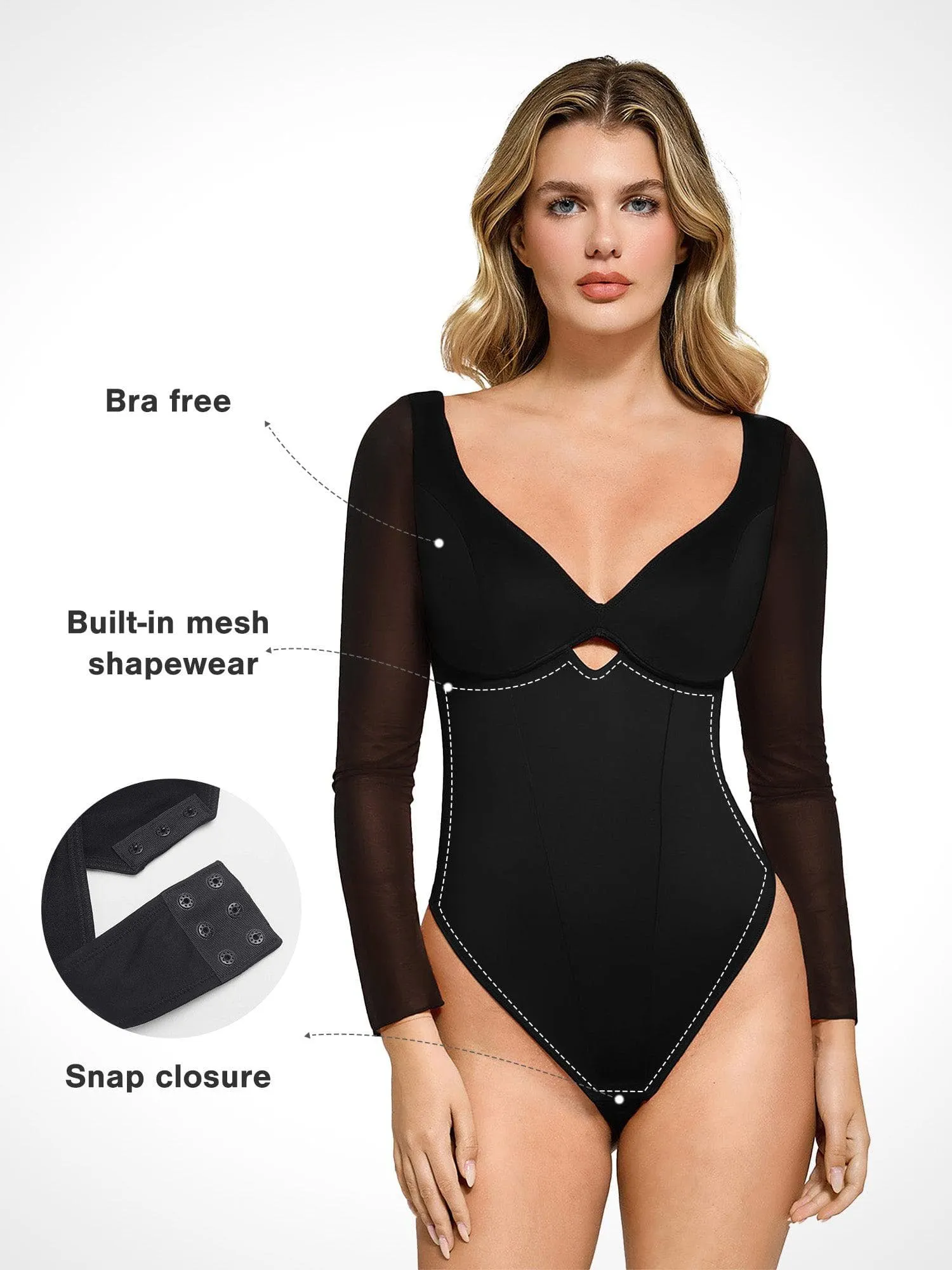 The Shapewear Bodysuit with Mesh Sleeves