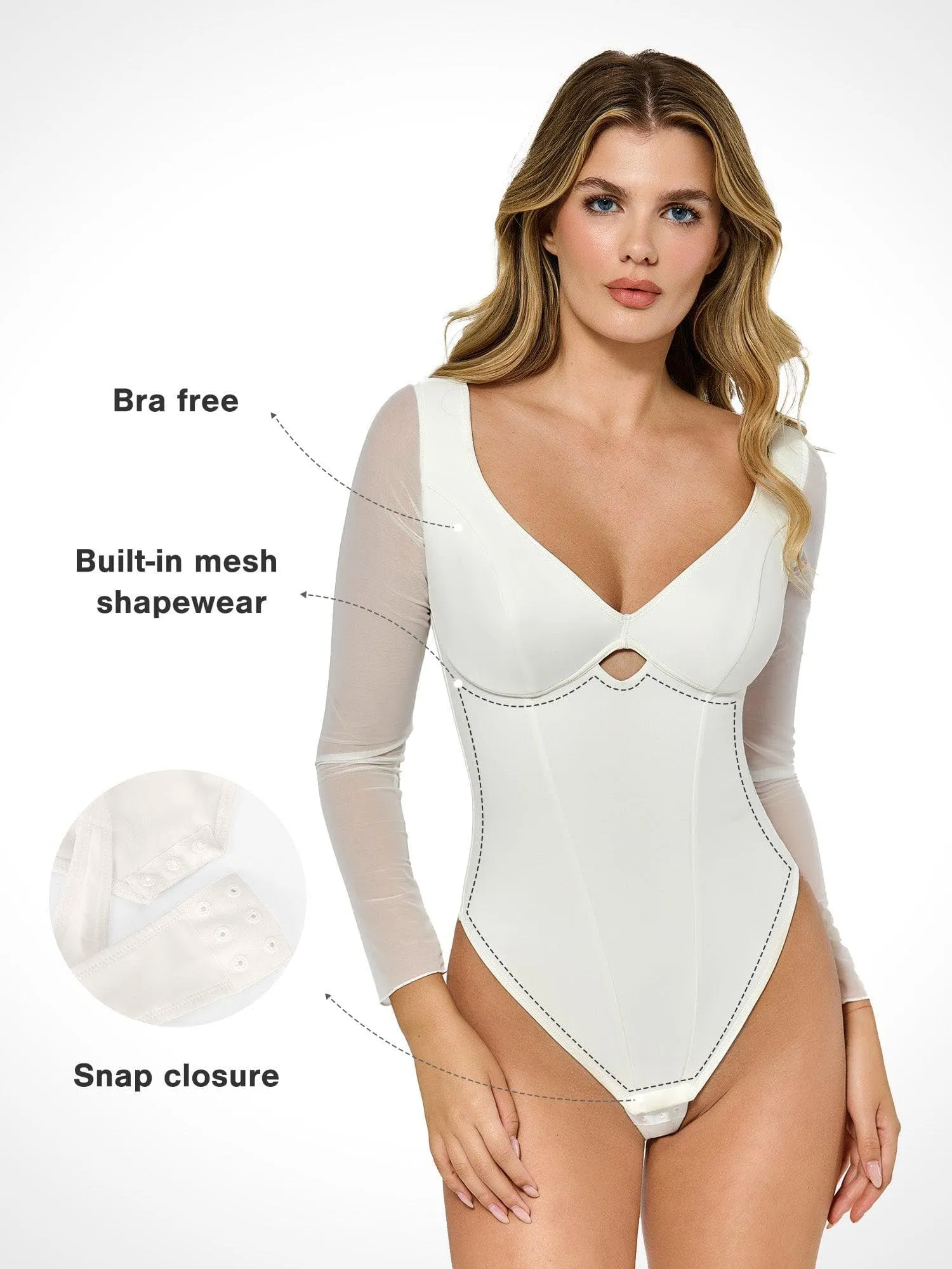 The Shapewear Bodysuit with Mesh Sleeves