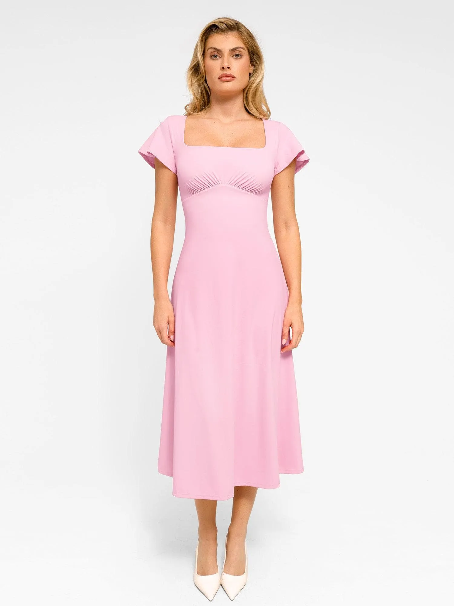 The Shapewear Dress A-Line Square Neck Midi