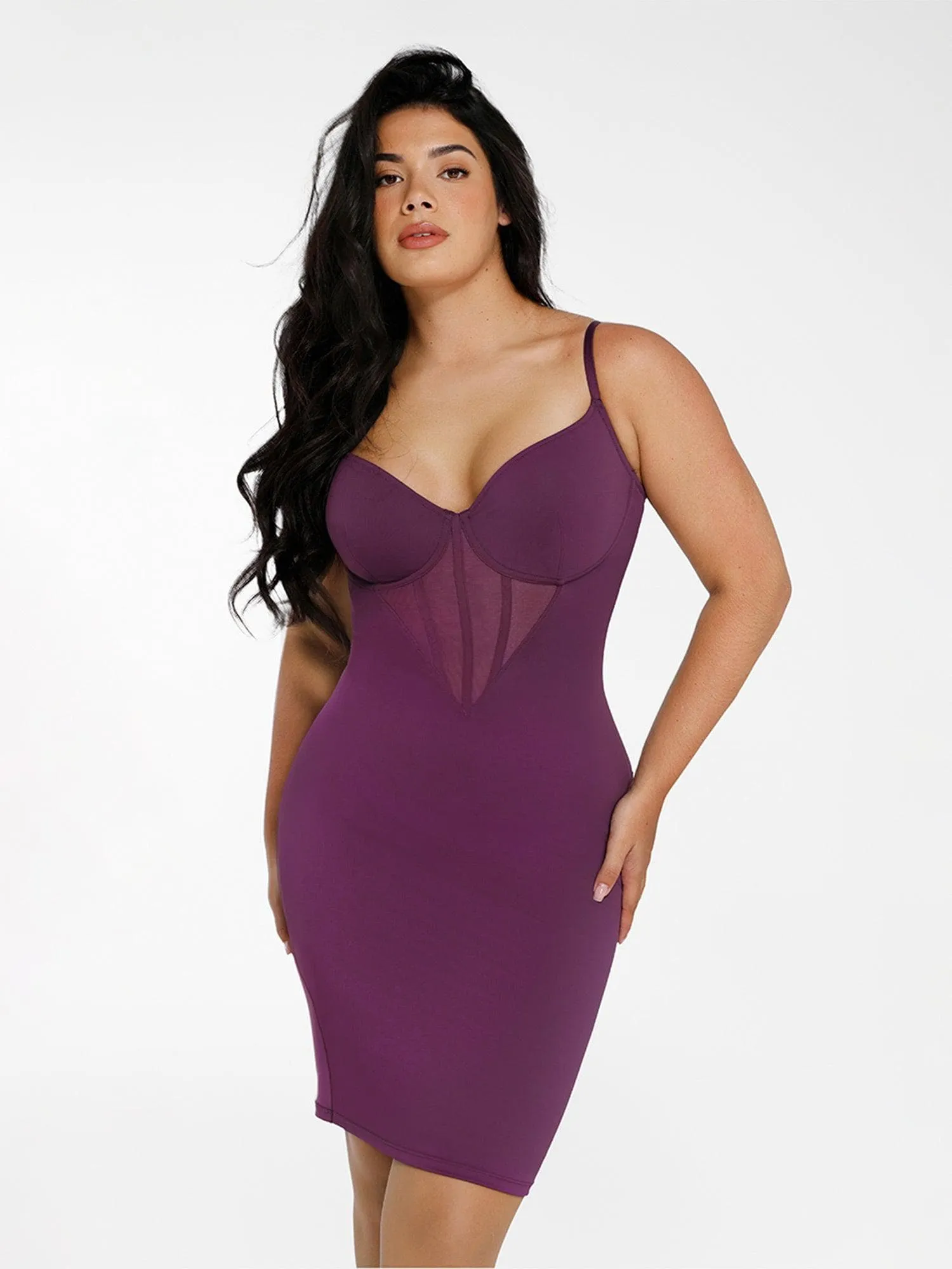 The Shapewear Dress Midi with Mesh Detail