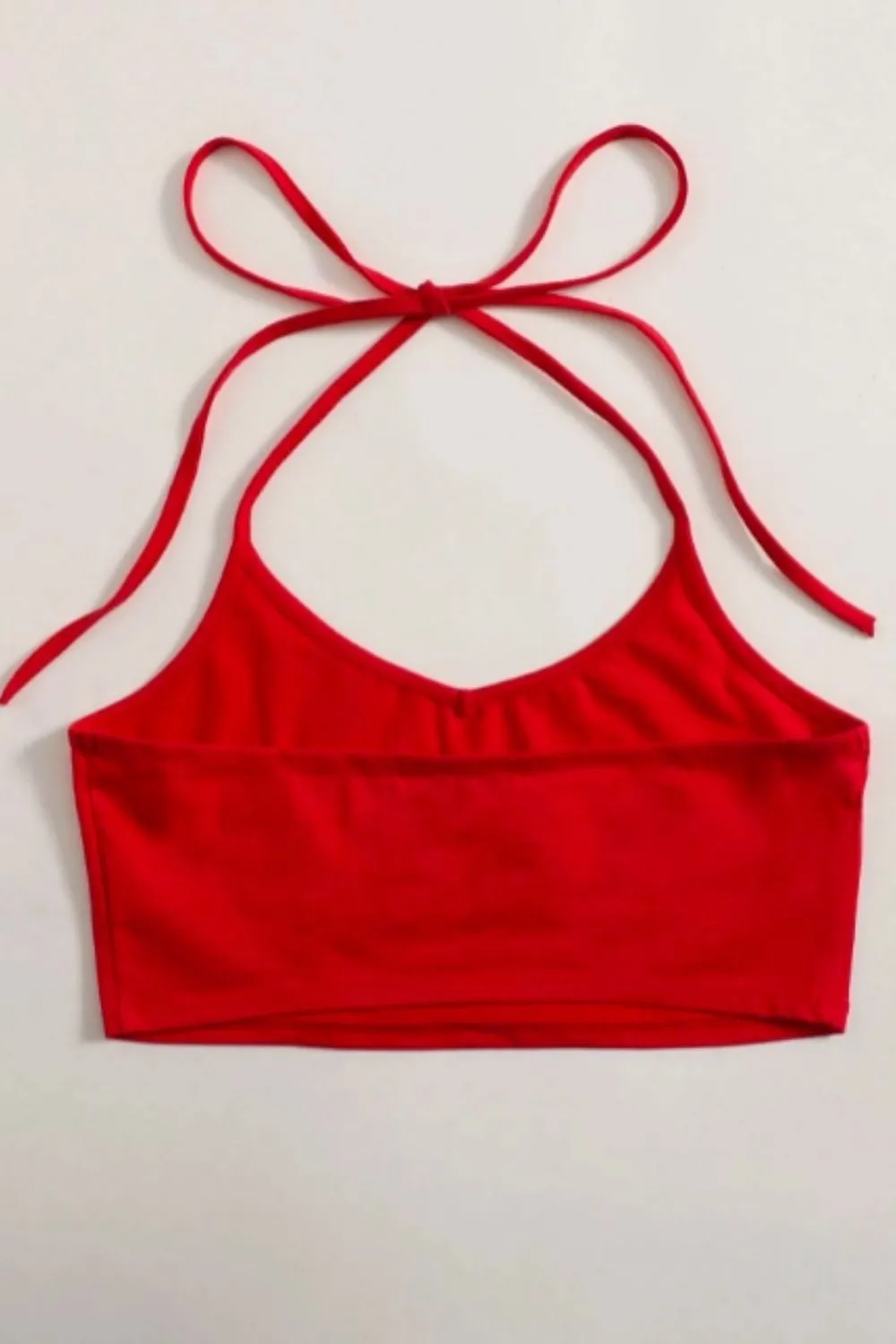 Tie Back Solid Halter Top