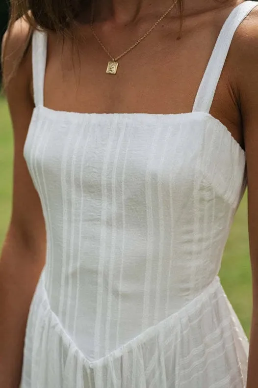 White Strappy Fit & Flare Dress