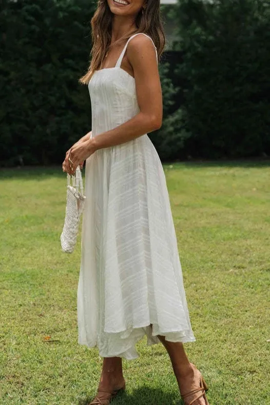 White Strappy Fit & Flare Dress