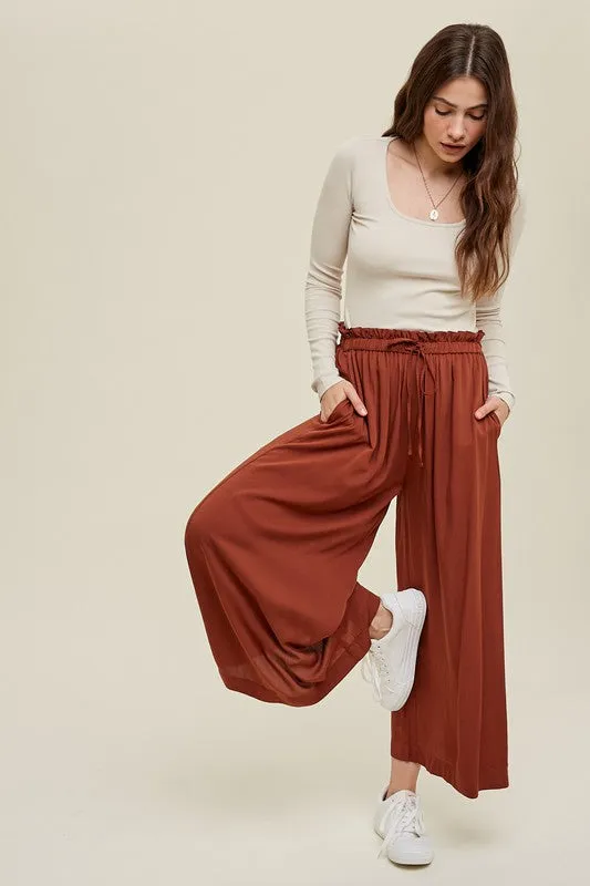 Wide Leg Paperbag Pant