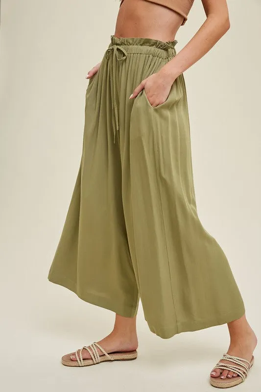 Wide Leg Paperbag Pant