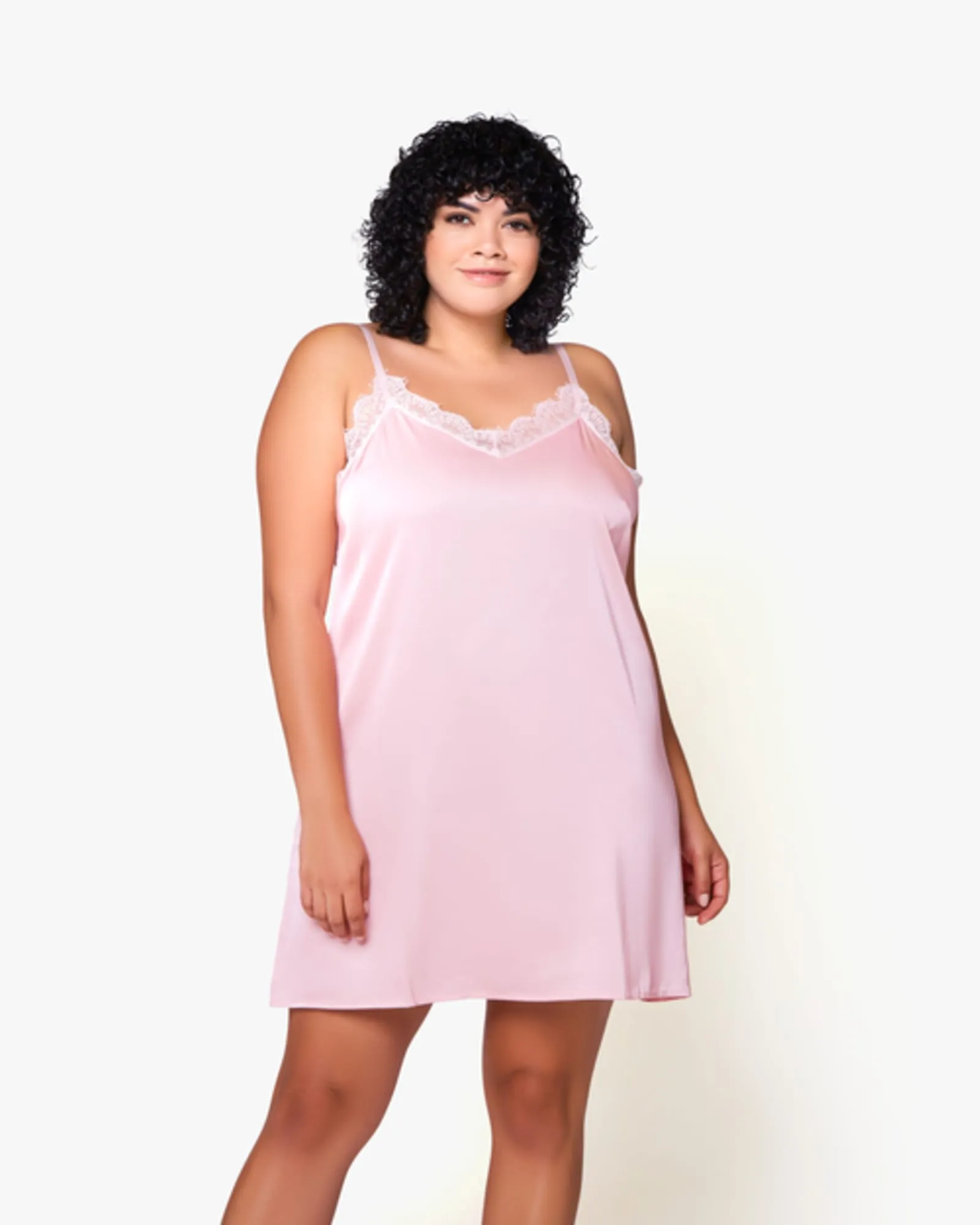 Willow Satin and Lace Chemise | PINK