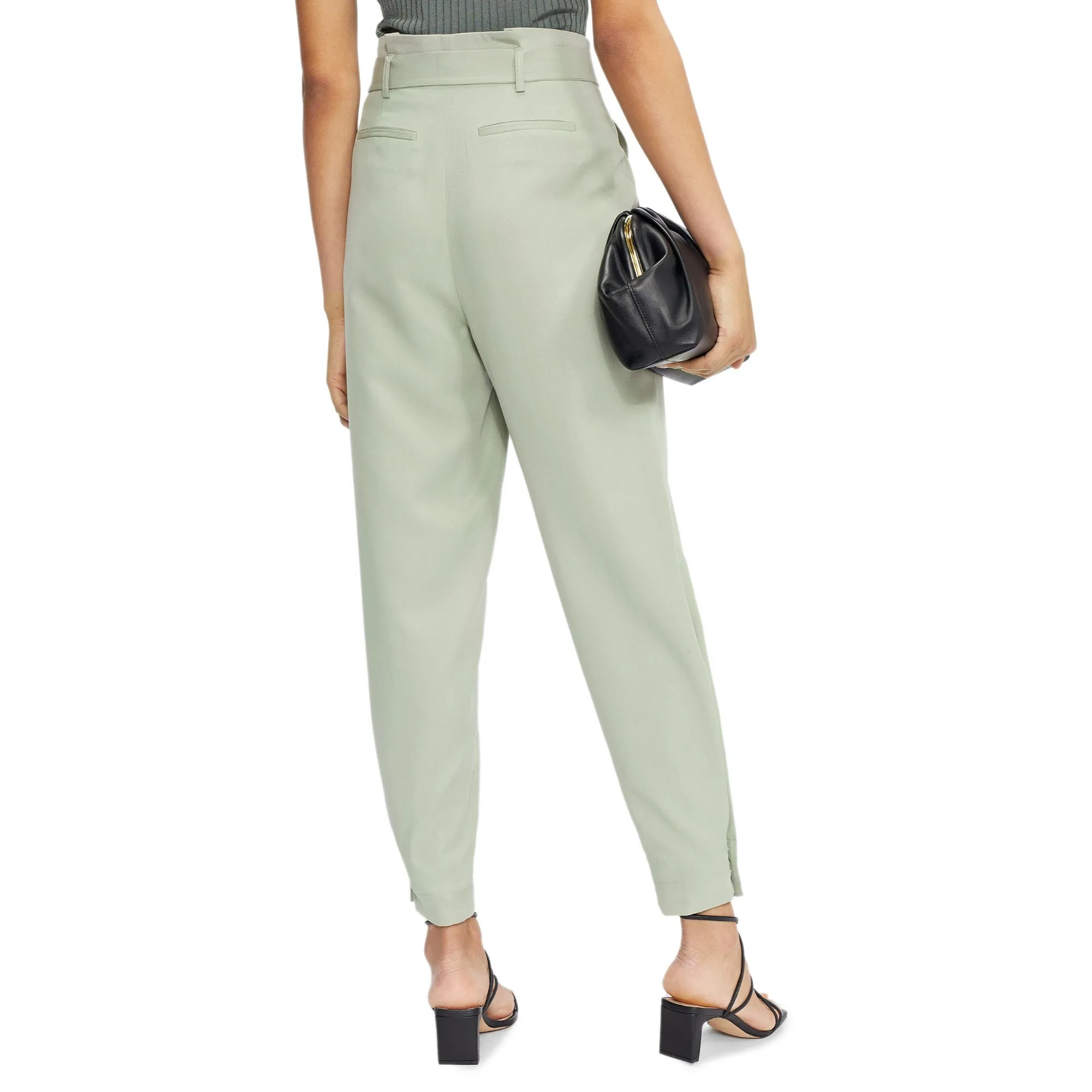 Women Wmf-Kclarat-Relaxed Cuffed Trouser With Paperbag Waist - Pl-Green