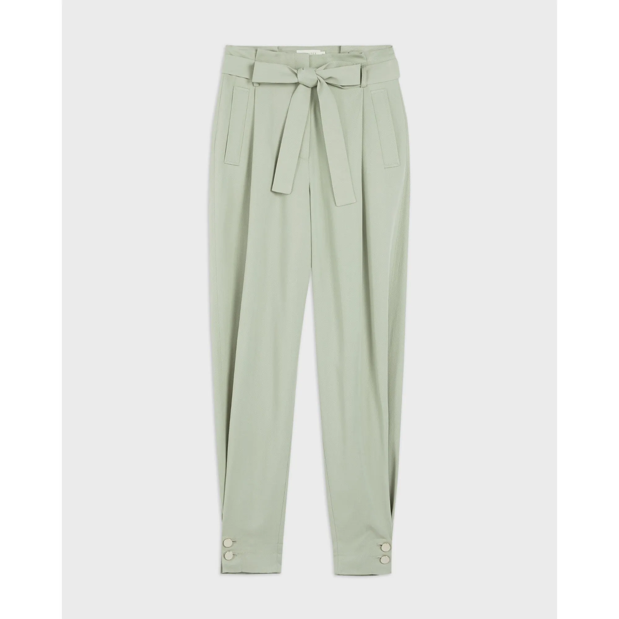 Women Wmf-Kclarat-Relaxed Cuffed Trouser With Paperbag Waist - Pl-Green